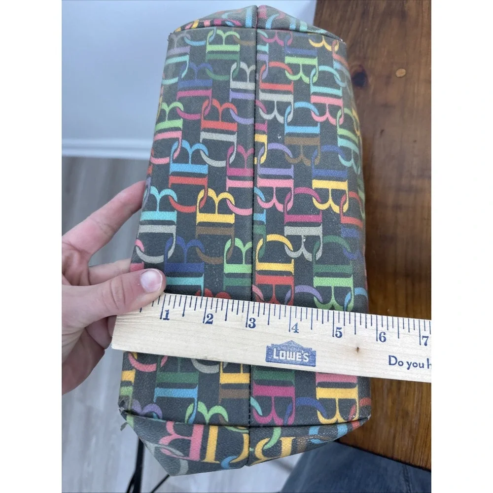 Dooney & Bourke Cindy Rainbow Signature DB Coated Canvas Tote Purse Bag
